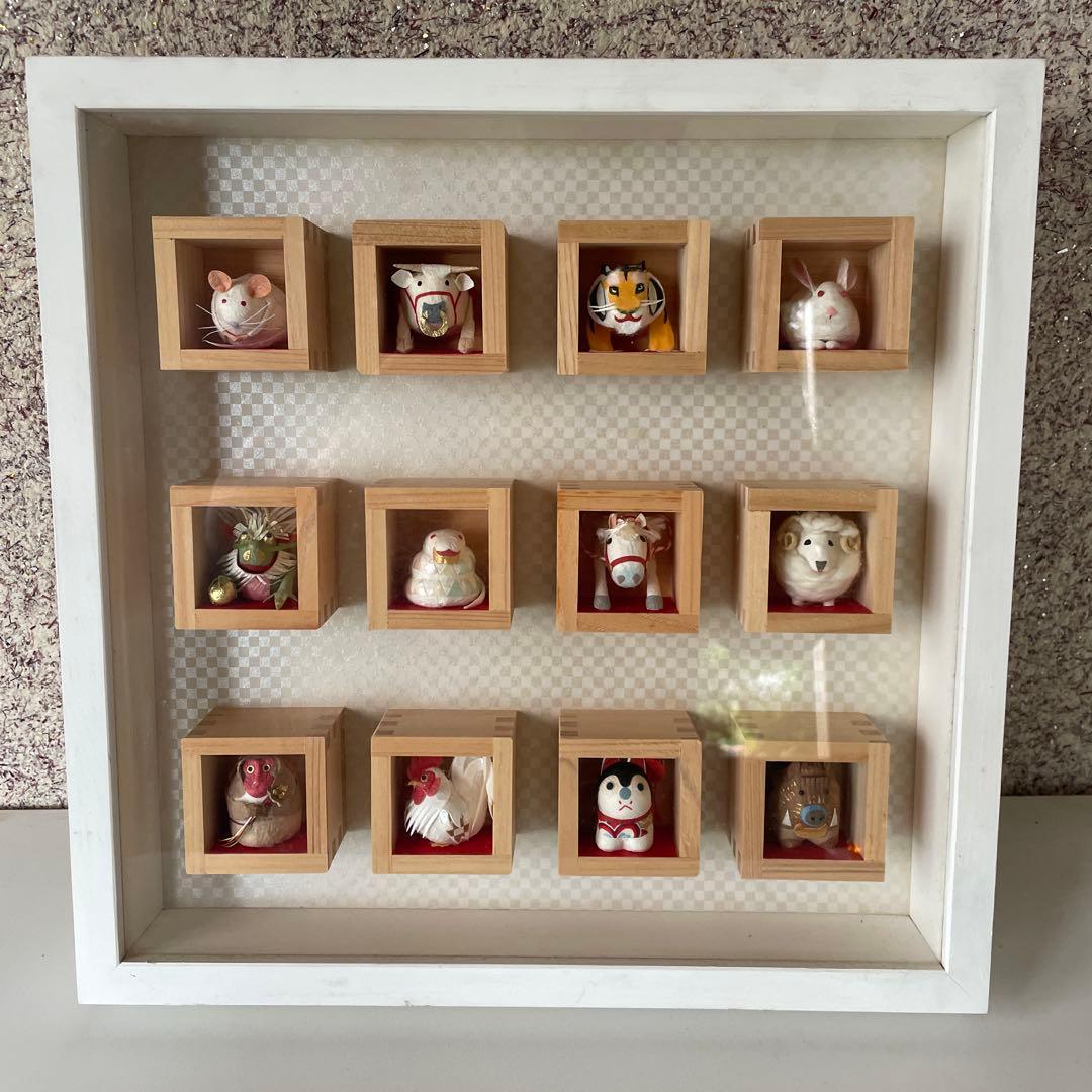 と*き様 動物モチーフの立体オブジェ 12個セット　干支勢揃い