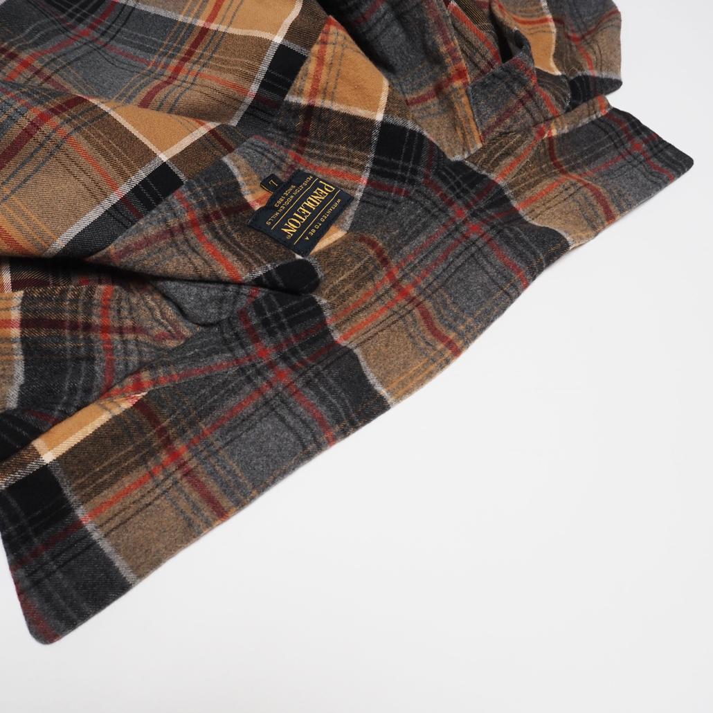 ビルウォールレザー別注 PENDLETON オンブレボートシャツ 925銀ボタン