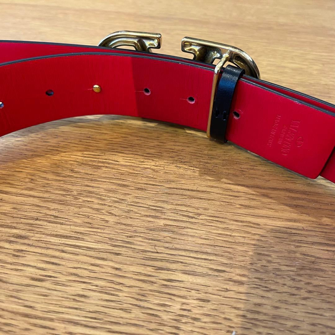 VALENTINO ヴァレンティノ ゴールドVロゴ バックルベルト