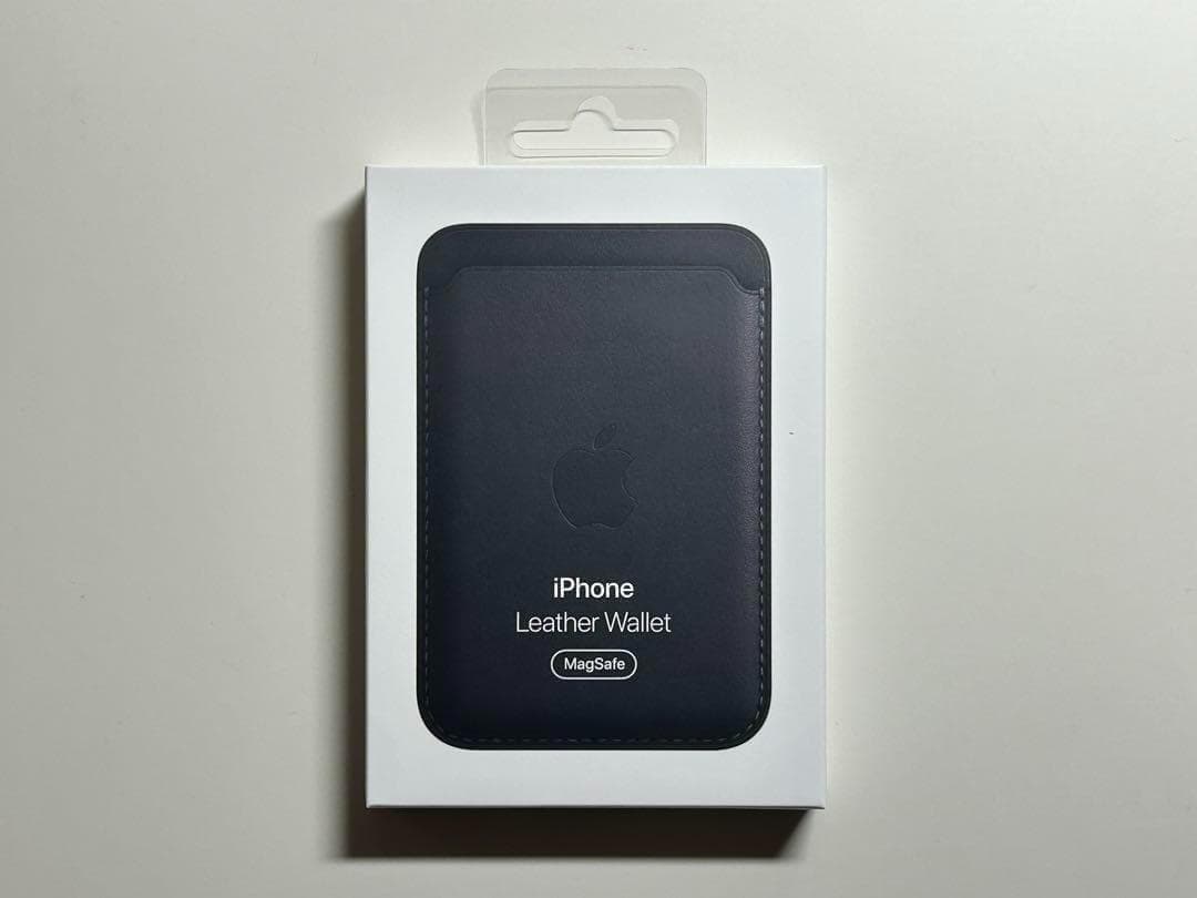 【美品】純正 MagSafe対応 iPhone レザーウォレット・ミッドナイトB