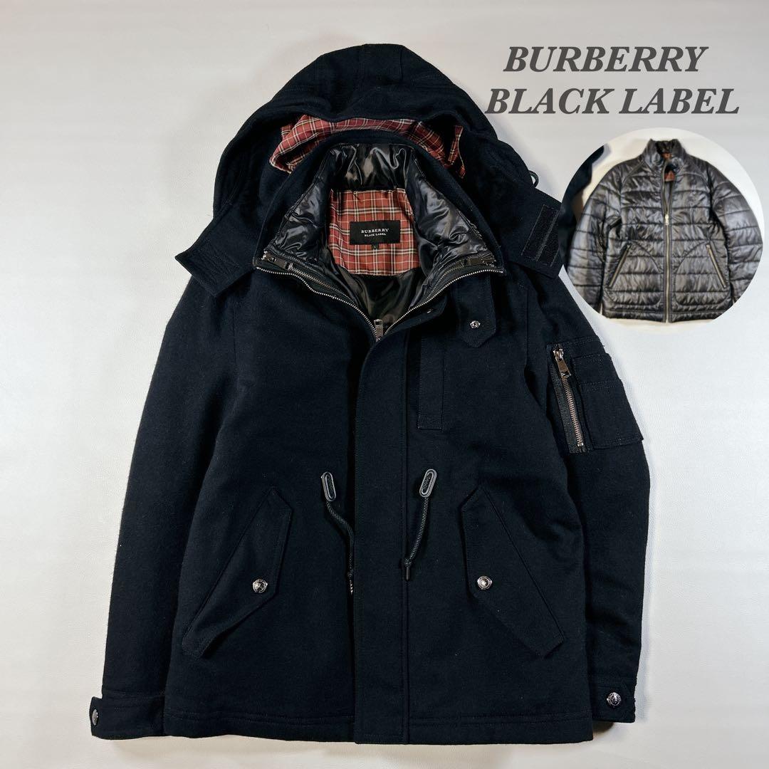 BURBERRY BLACK LABEL ライトアウター付 フーデッドコートL
