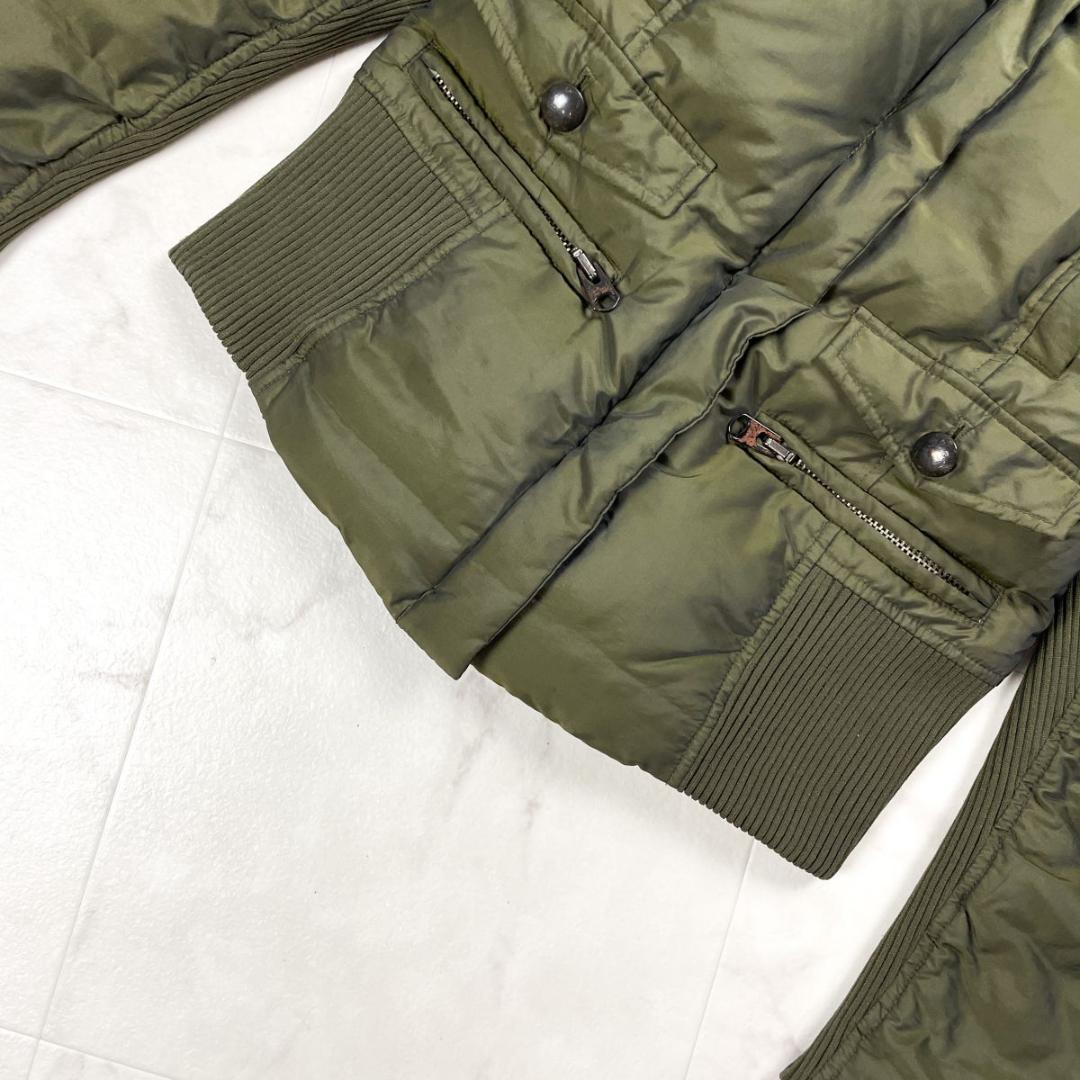 MAX&Co. ラビットファー付ミリタリー中綿ジャケット カーキ38*HD468