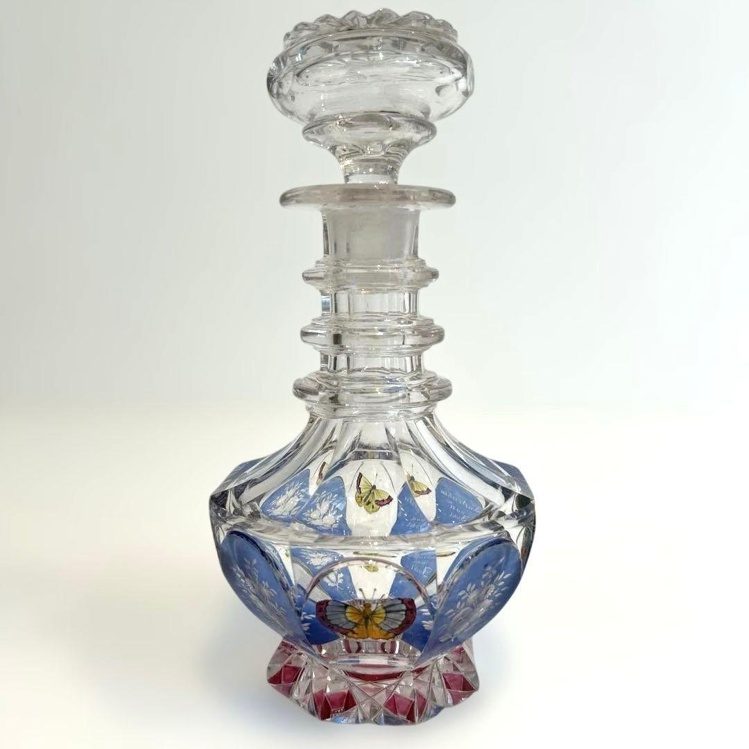 ボヘミアガラス デキャンタ 1930年代西洋 アンティーク クリスタルガラス