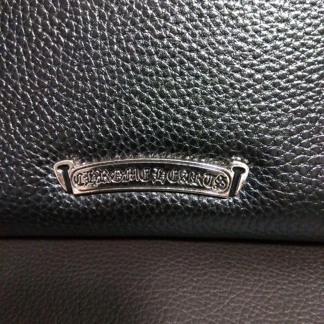 【極美品‼️】本革ブラックレザー ラウンドファスナー クロスモチーフ