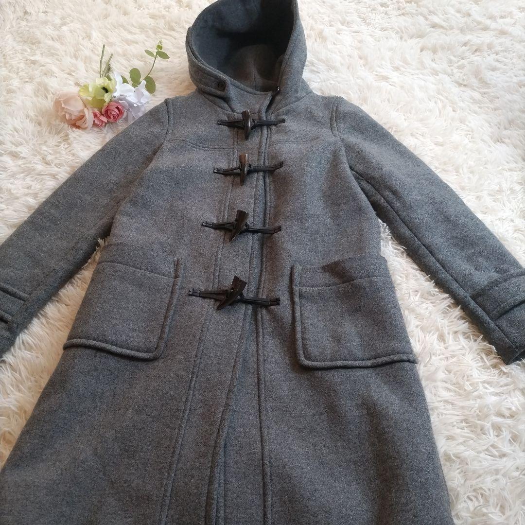 グリーンレーベルリラクシング　ウールメルトンダッフルコート グレー　Lサイズ