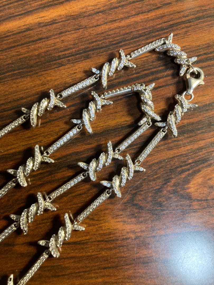 AVALANCHE シルバー925 ジルコニアネックレス　有刺鉄線　アバランチ