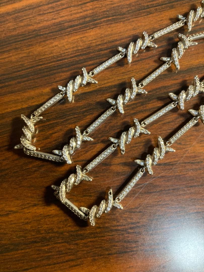 AVALANCHE シルバー925 ジルコニアネックレス　有刺鉄線　アバランチ