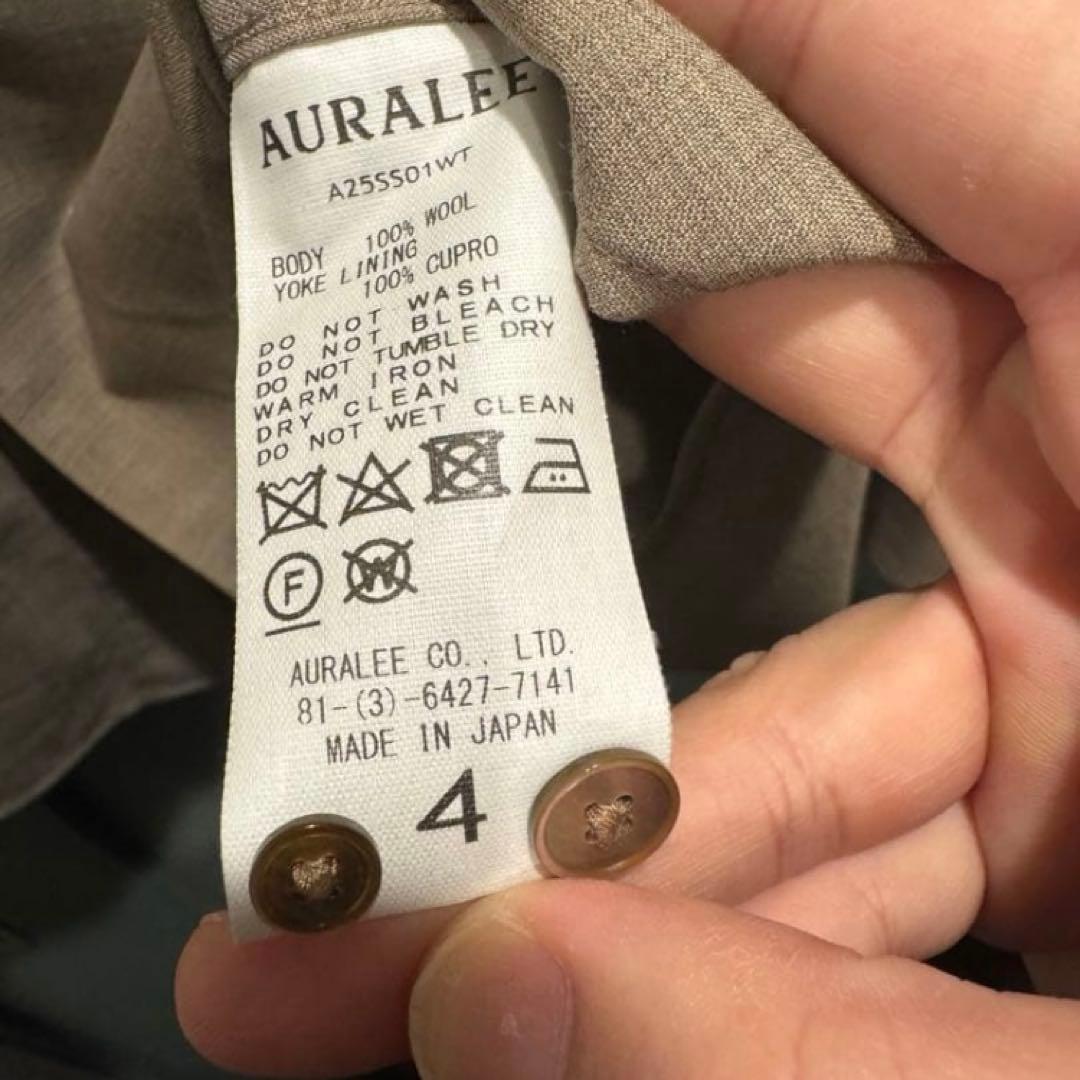 最終値下AURALEE SUPERFINE TROPICAL WOOLSHIRT