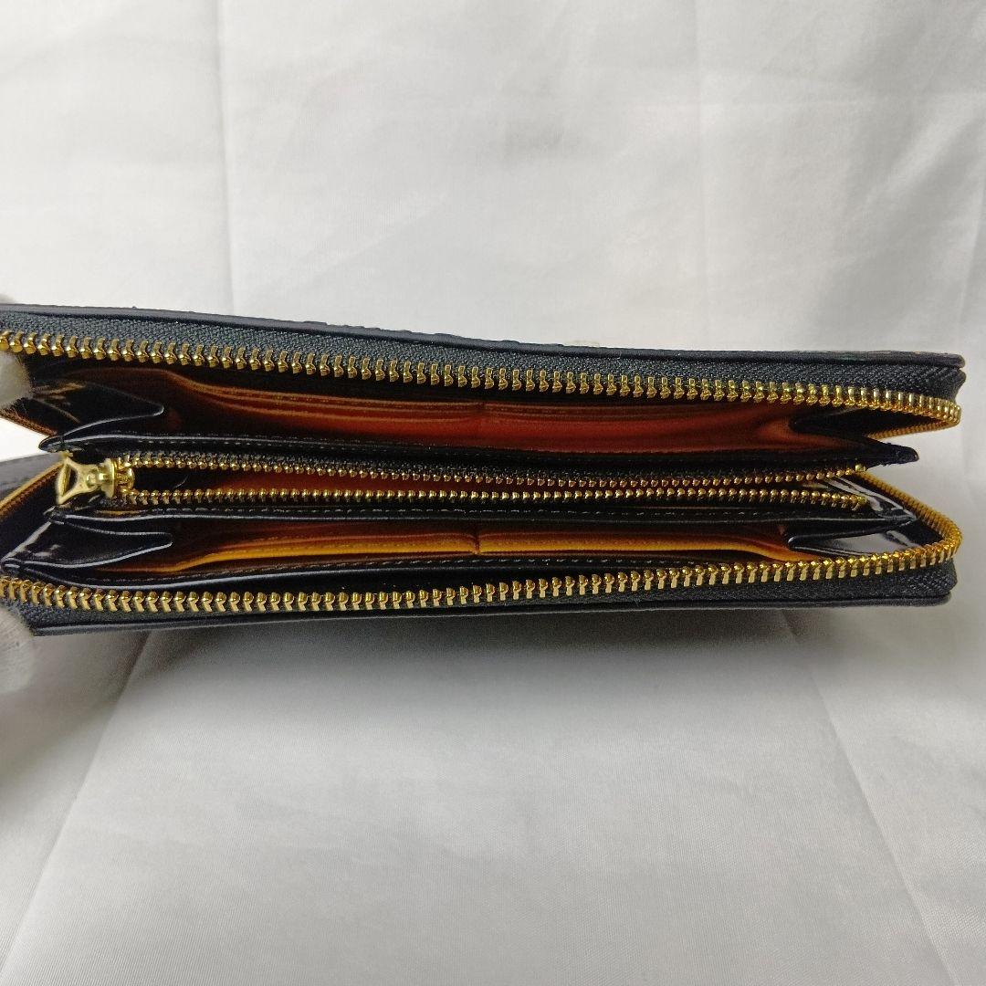 【極美品】カステルバジャック 長財布 ラウンドファスナー 黒 金 保護シール付