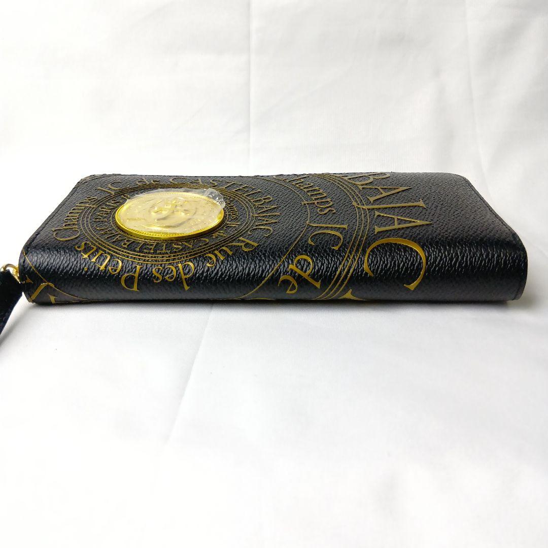 【極美品】カステルバジャック 長財布 ラウンドファスナー 黒 金 保護シール付