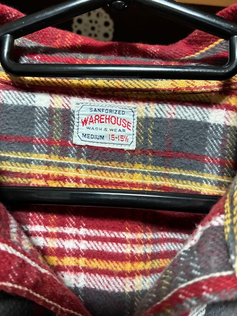 WAREHOUSE ネルシャツ M(15-15 1/2) 2枚セット