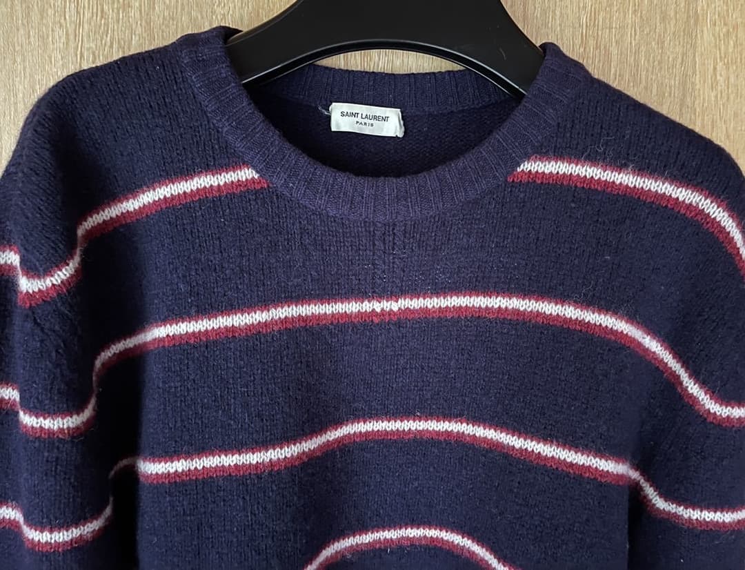 【田中】希少14AWサンローランパリ ボーダーニット S セーター