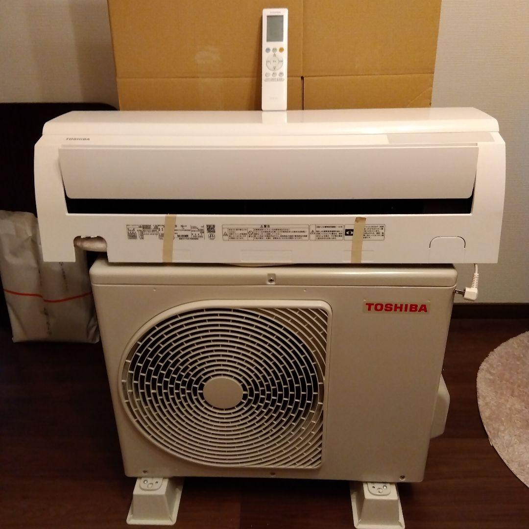 未使用TOSHIBA 壁掛け式エアコン 6畳リモコン室外機説明書保証書付き東芝