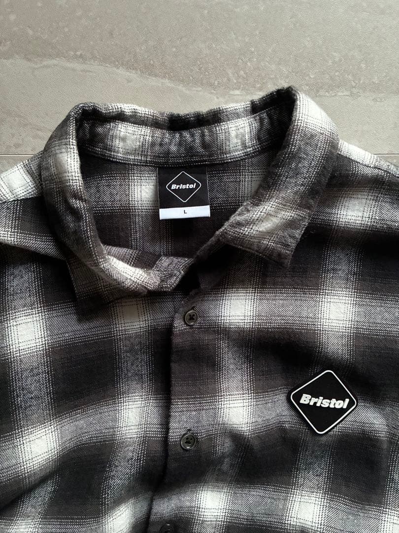 Bristol 長袖シャツ ブラックチェック　L 美品