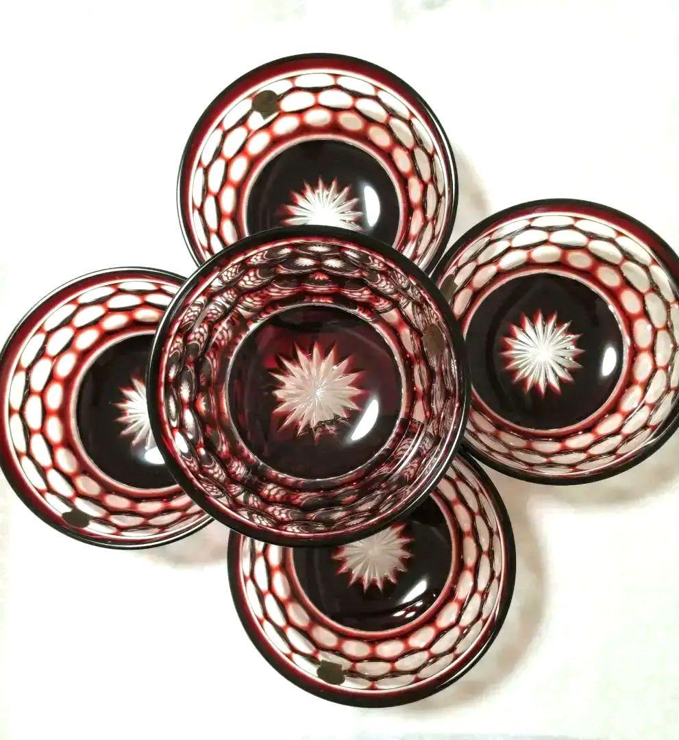 【未使用品】✡カメイガラス×クリスタル•ダルク ✡色被せ切子5脚中1脚無料