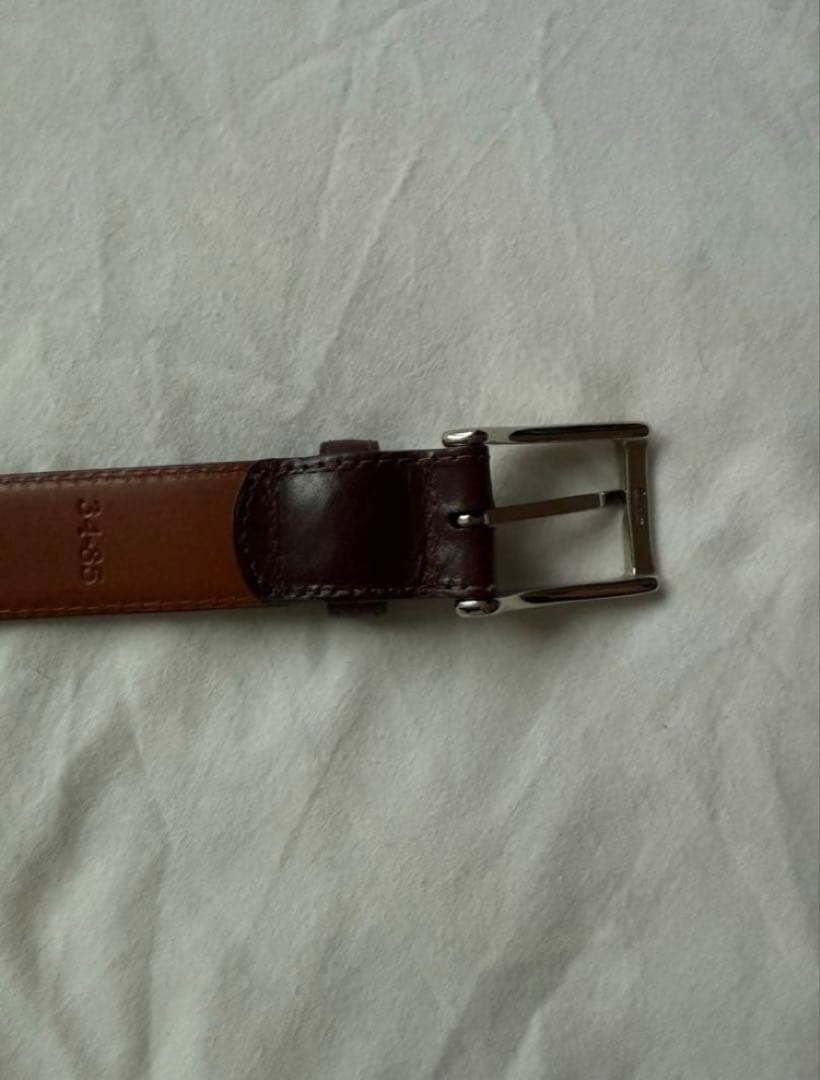 【Alden】オールデン USA製　カーフレザーベルト　34 85