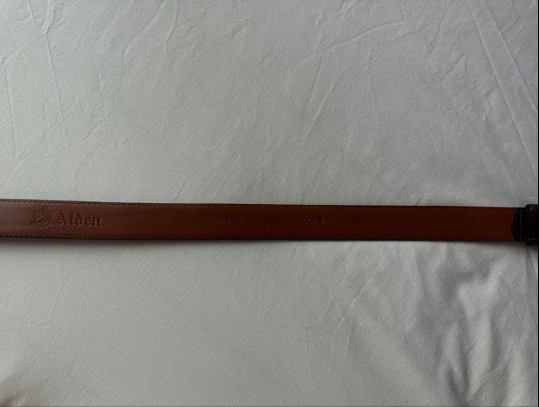 【Alden】オールデン USA製　カーフレザーベルト　34 85