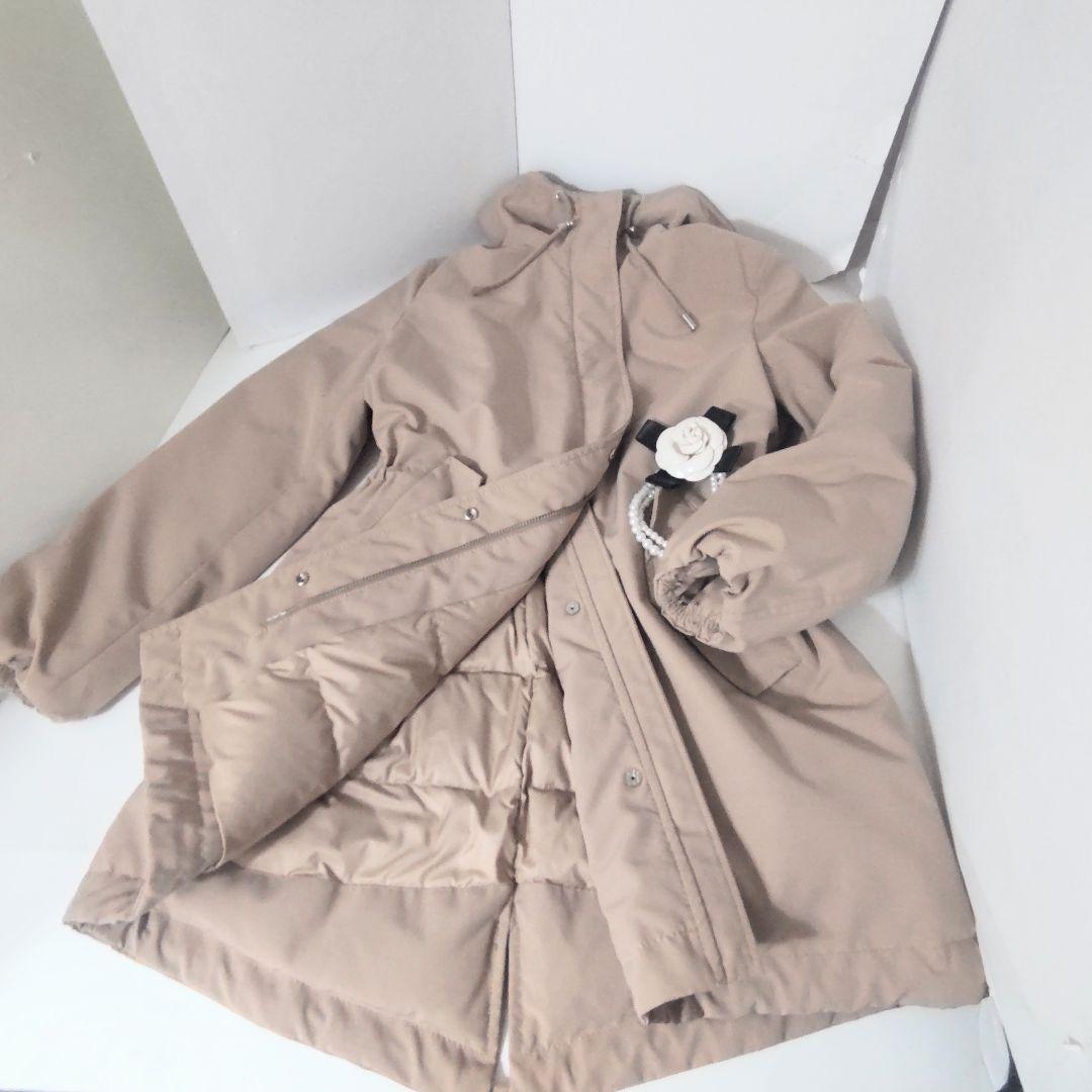 美品23区 撥水 ミリタリーフーデットダウンコートストロベリーフィールズ