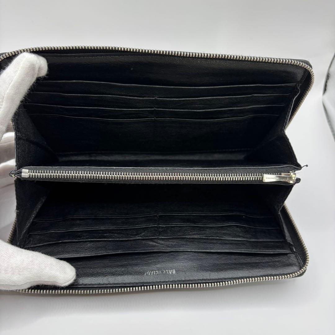 BALENCIAGA 長財布　ラウンドジップ　ブラック　BB モノグラム　財布