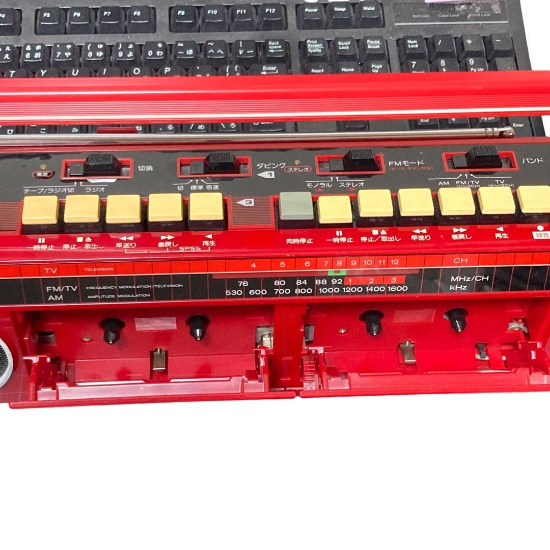 【動作品レア】 昭和レトロ 日立AM&FMラジオ・カセットデッキTRK-W110