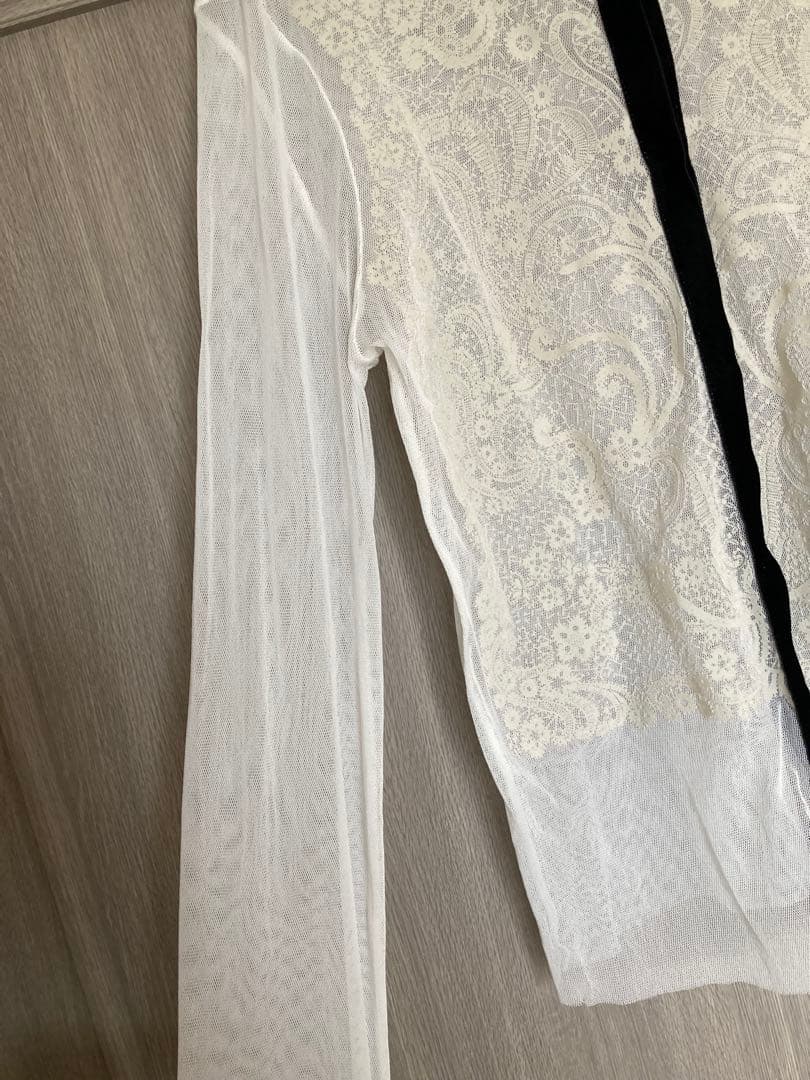 アンティパスト　フロッキーカーディガン　ホワイト