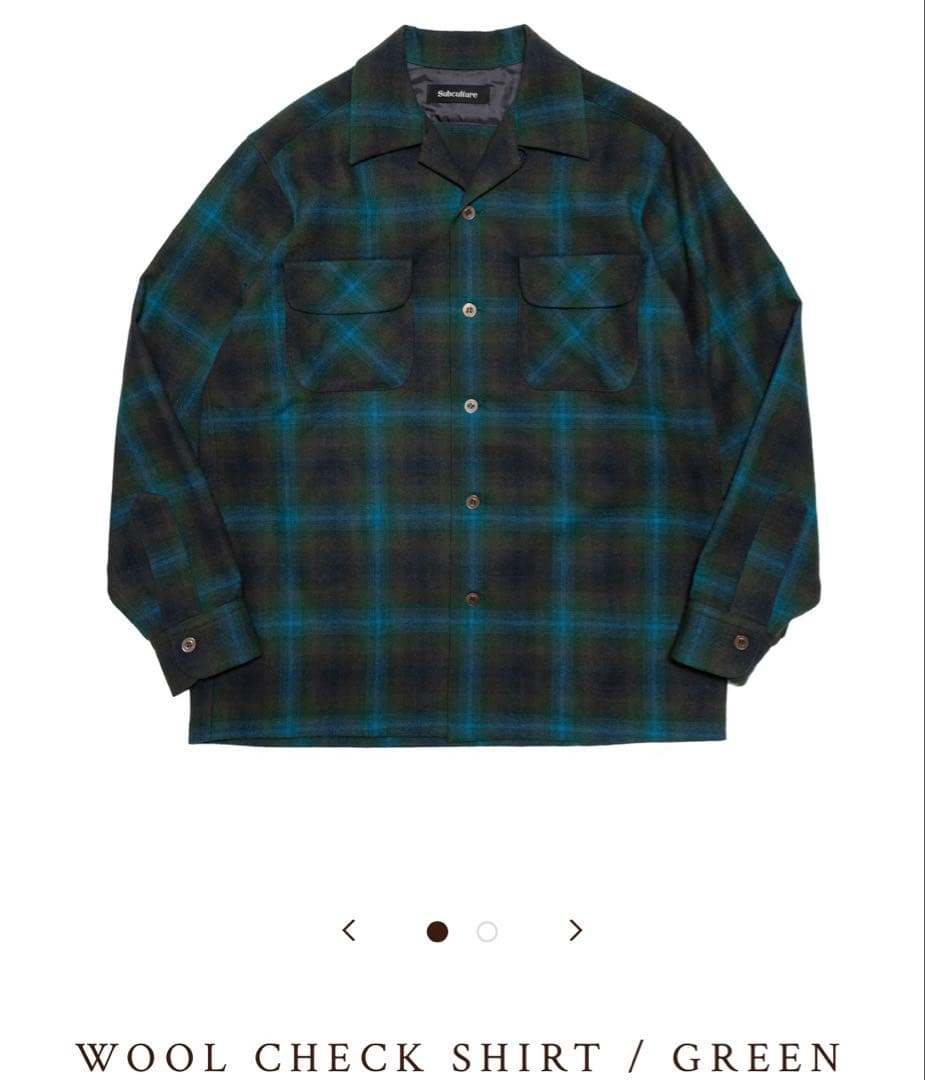 極Subculture WOOLCHECKSHIRTGREENサイズ2キムタク