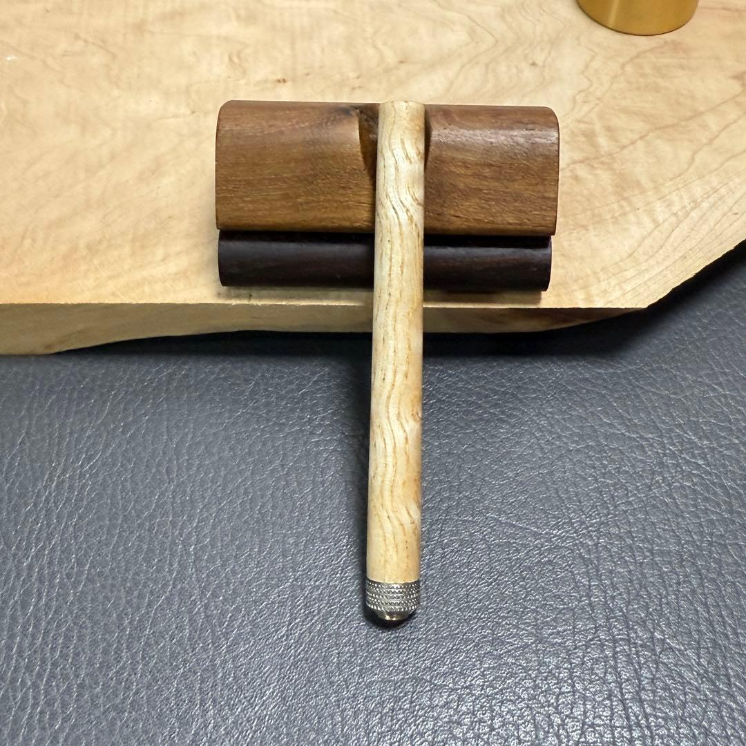 129タモ少し玉杢　PG-5用カスタム木軸　低重心Rタイプローレット