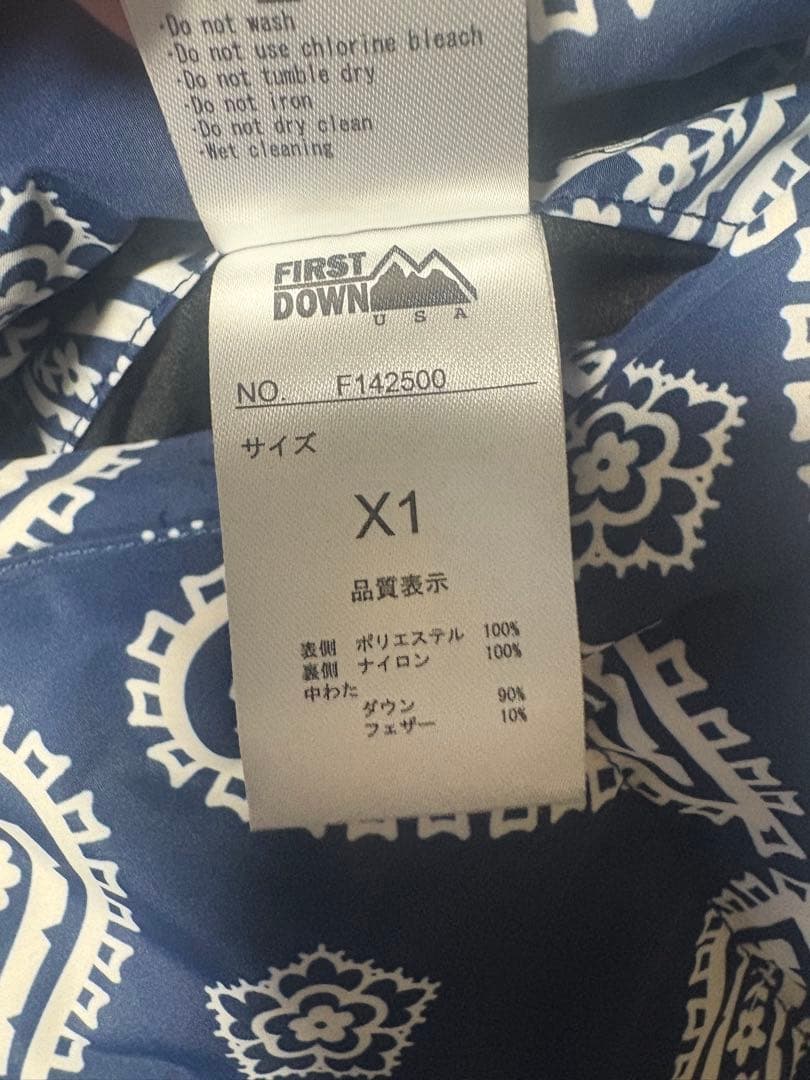 激レアサイズ FIRST DOWN ダウンジャケット リバーシブル ペイズリー