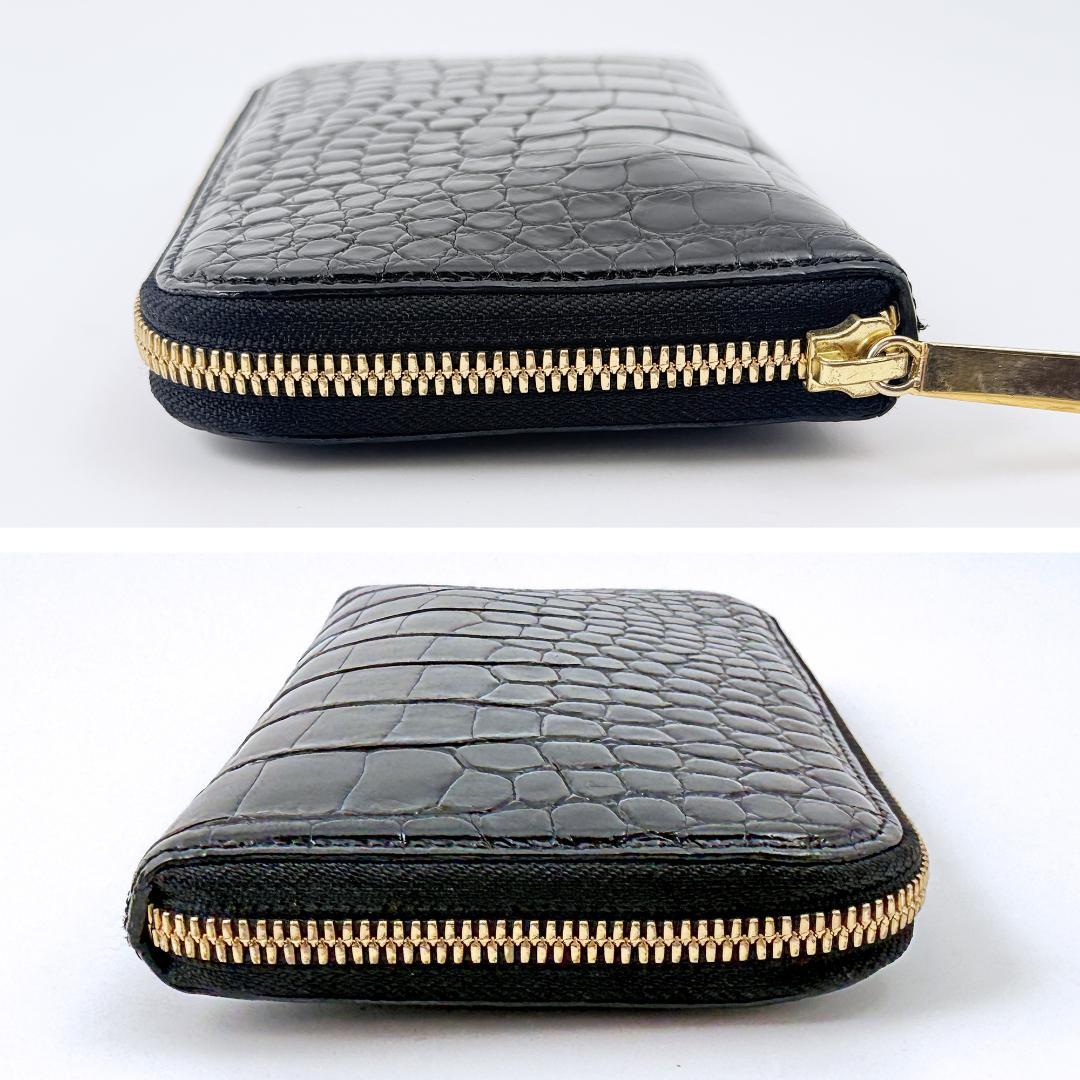 【定価15万】池田工芸 長財布 ポロサス ゴールドパイソン 黒 ワニ革 JRA