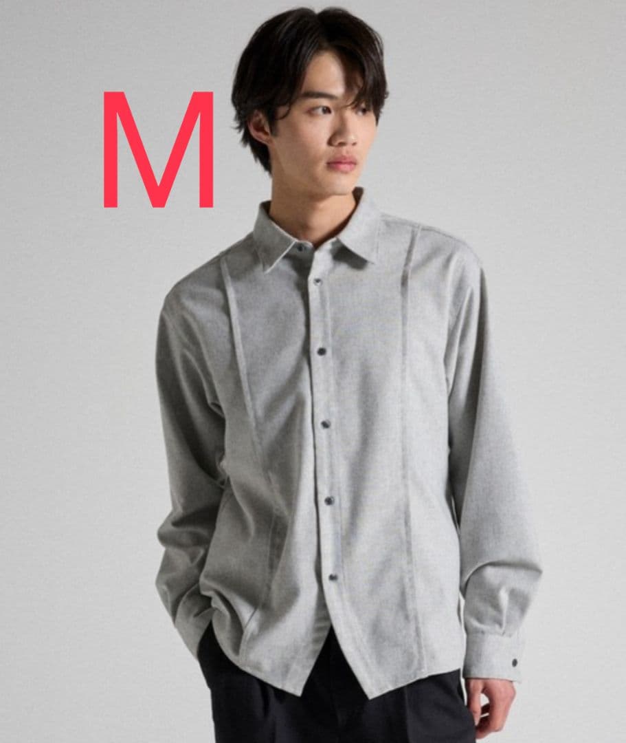 【Parts Lab.】ベーシックブラッシュドポリエステルレギュラーカラーシャツ