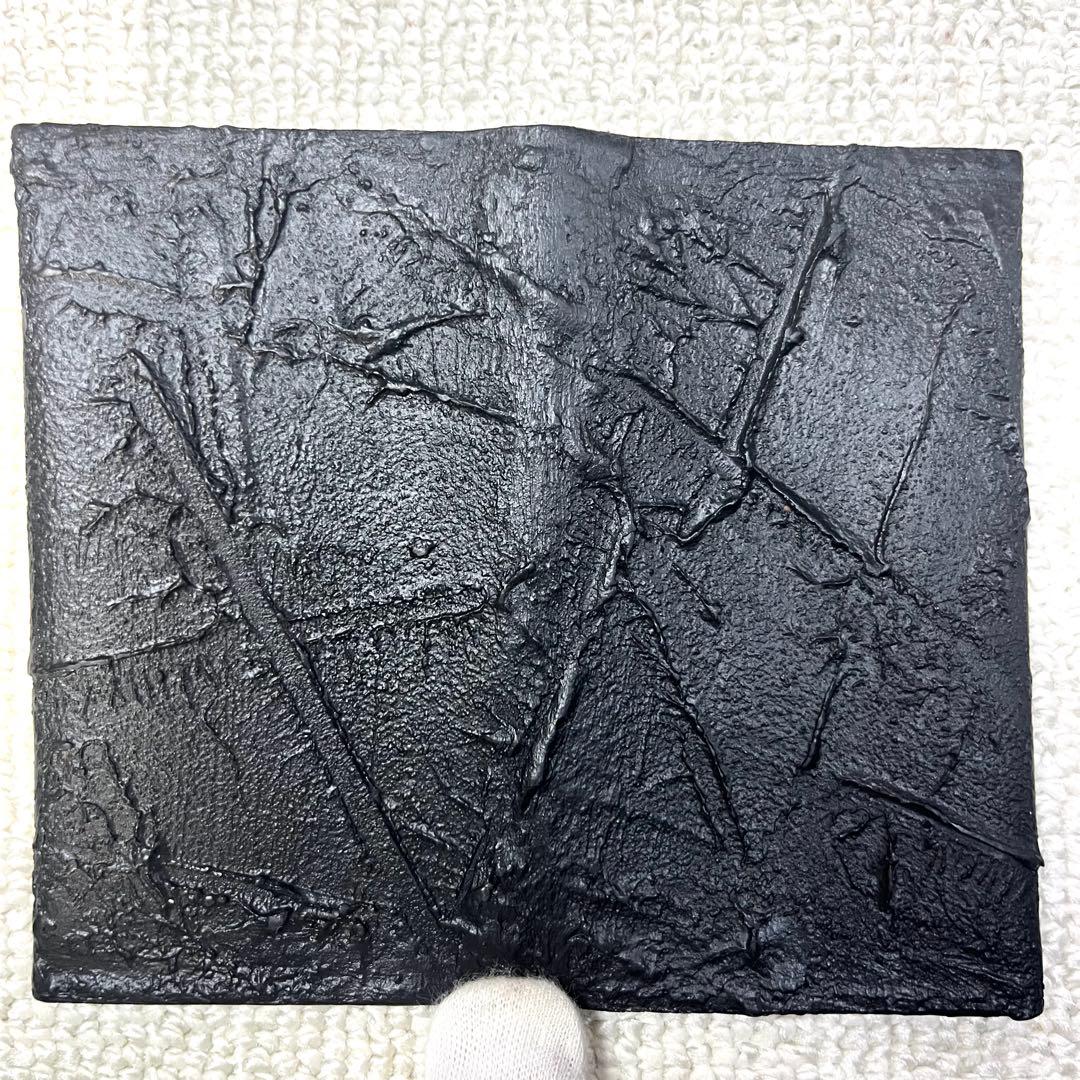 【美品】カガリユウスケ カードケース 黒壁 牛革 漆喰 パテ 名刺入れ