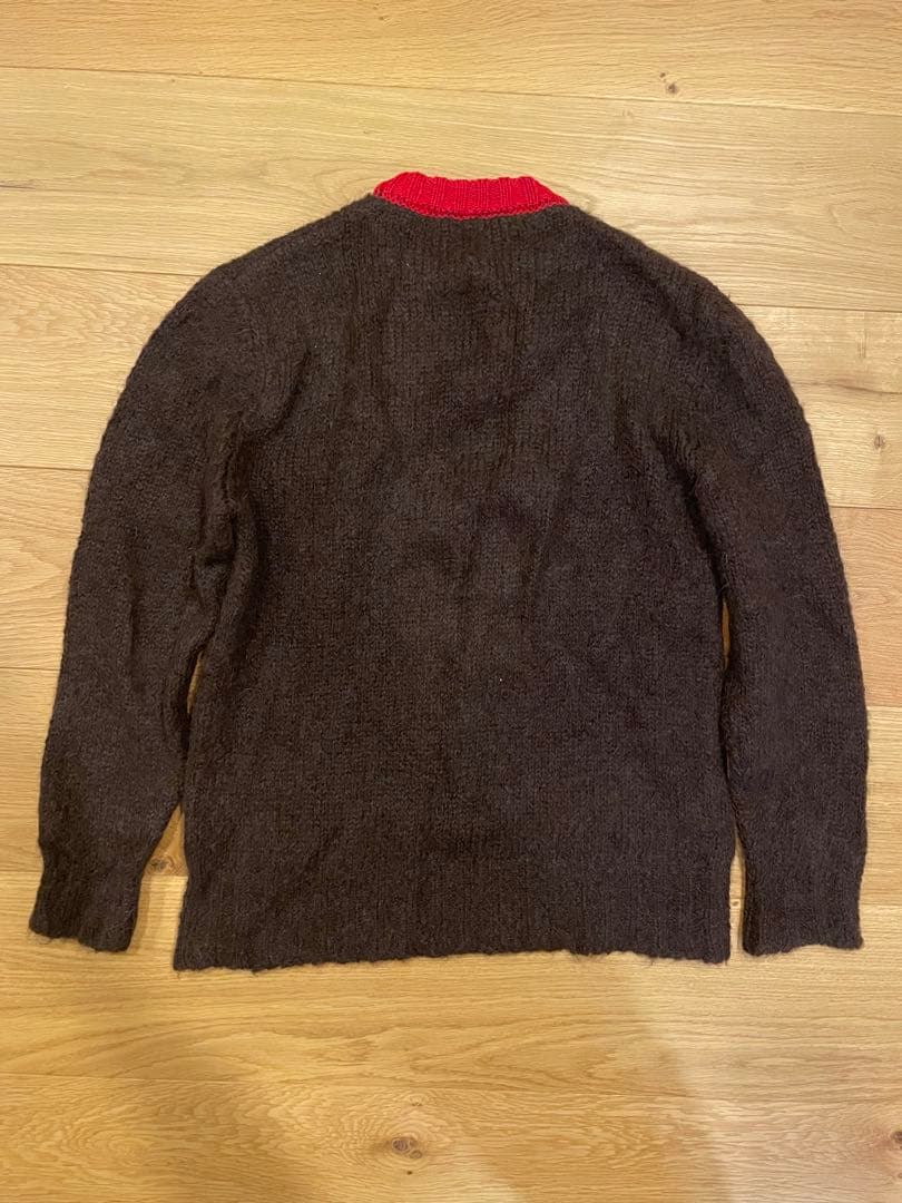 MARNI ブラウン・レッド ニットセーター