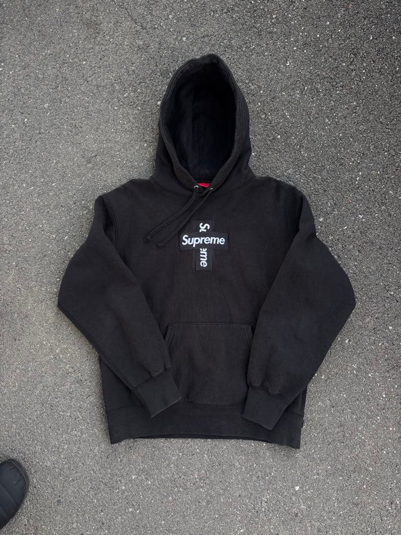 Supreme クロスボックスロゴ　黒　S