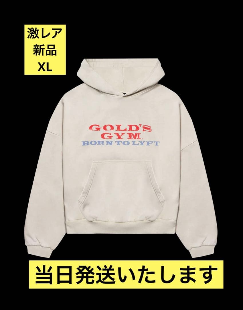 【新品】LÝFT × GOLD'S GYM LOGO HOODIE アイボリー