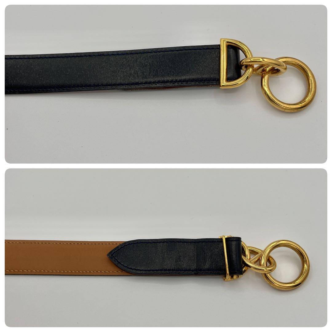 HERMES エルメス　ベルト　レザー　シェーヌダンクル　◯V刻印　65