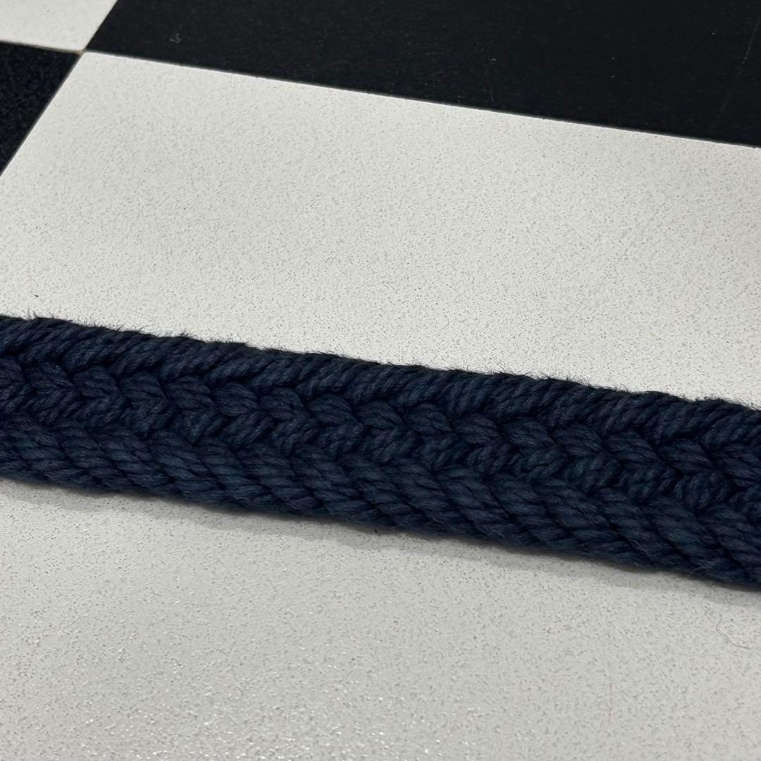 希少 RRL インディゴ メッシュ レザー ダブルリング ベルト 34 編み