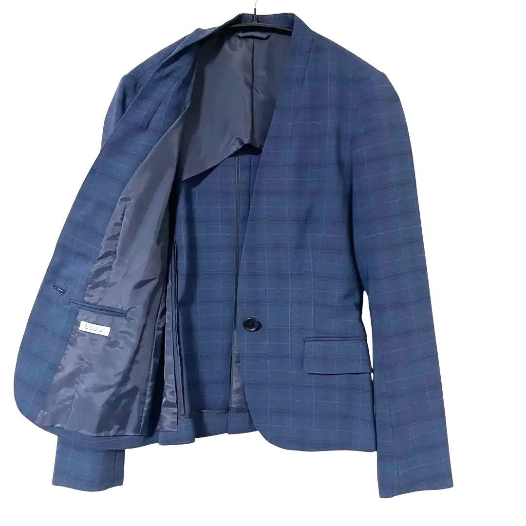 【美品】スーツカンパニー ノーカラージャケット パンツスーツ セットアップ ML