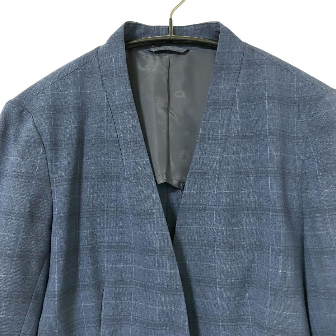 【美品】スーツカンパニー ノーカラージャケット パンツスーツ セットアップ ML