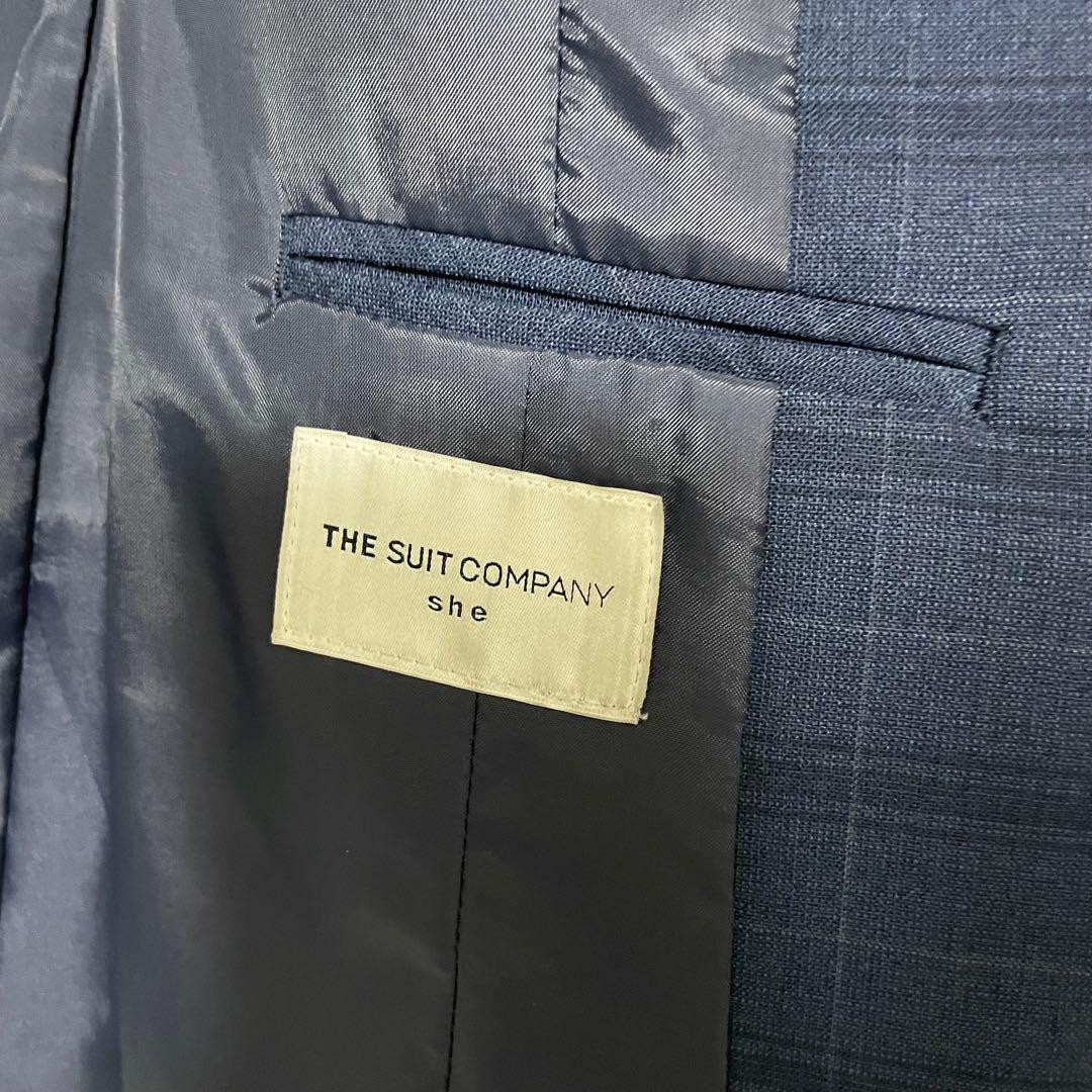 【美品】スーツカンパニー ノーカラージャケット パンツスーツ セットアップ ML