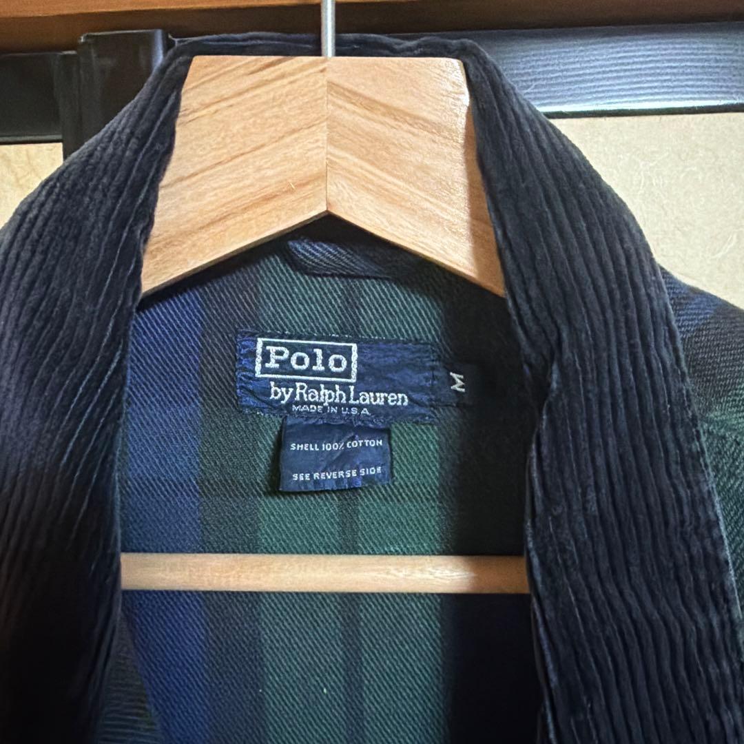 Polo by Ralph Lauren 緑青チェックネルシャツ M