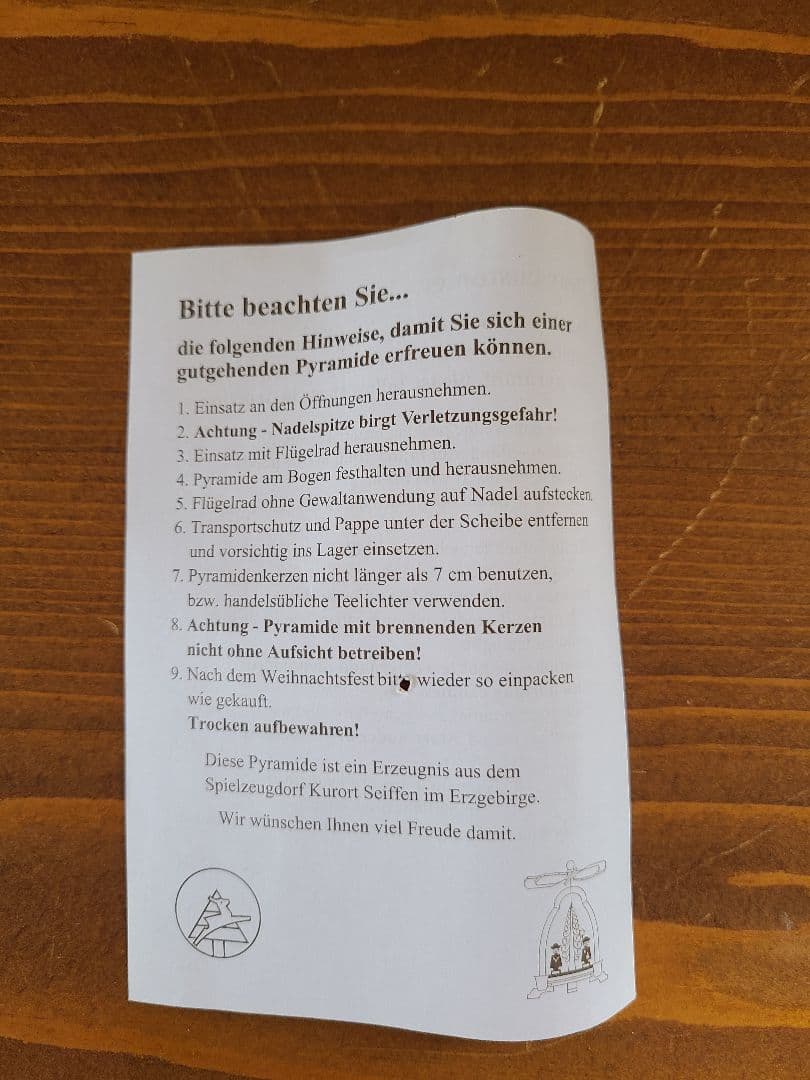 ドイツ・クリスマスピラミッド「ウィンドミル 聖夜の教会」