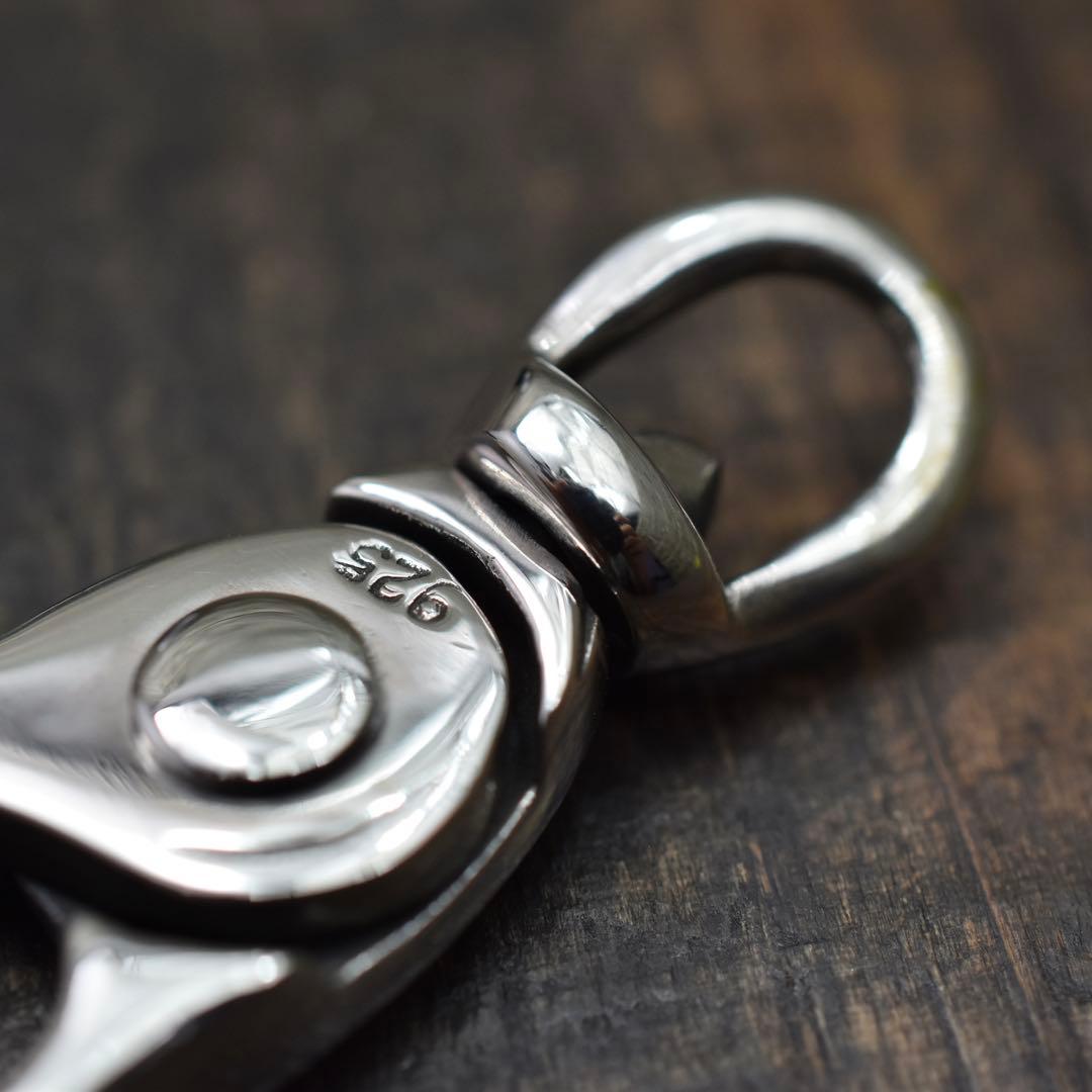 M size シルバー925 プレーン レバー　キーフック 回転カン