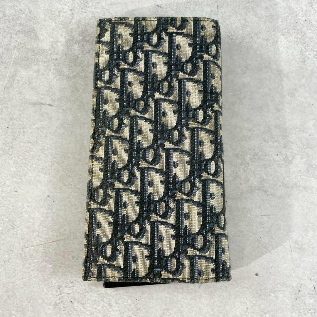 【美品】Dior バーティカルロングウォレット 長財布 ジャカード