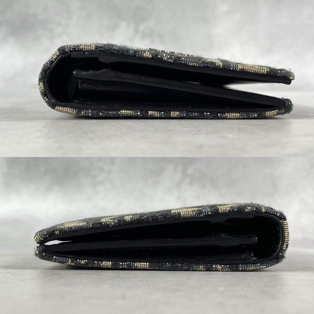 【美品】Dior バーティカルロングウォレット 長財布 ジャカード