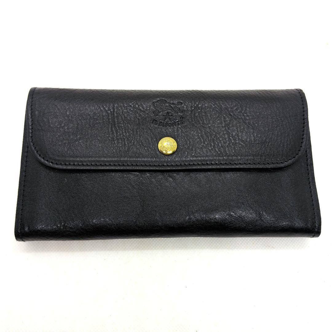 【未使用 現行】イルビゾンテ　ロングウォレット　フラップ　シボ革　大容量　蛇腹