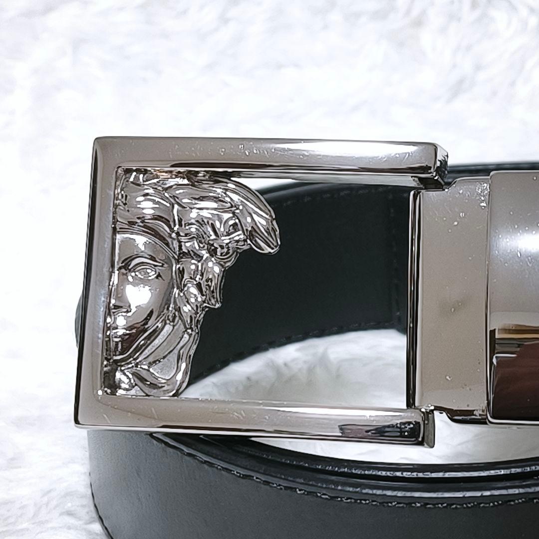 VERSACE メデューサバックル ベルト シルバー レザー 本革