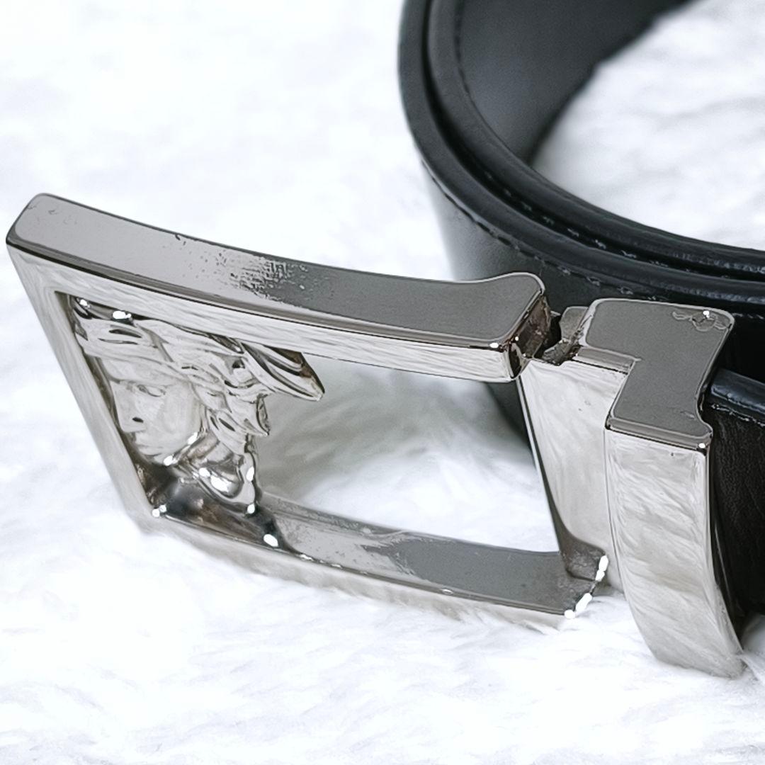 VERSACE メデューサバックル ベルト シルバー レザー 本革