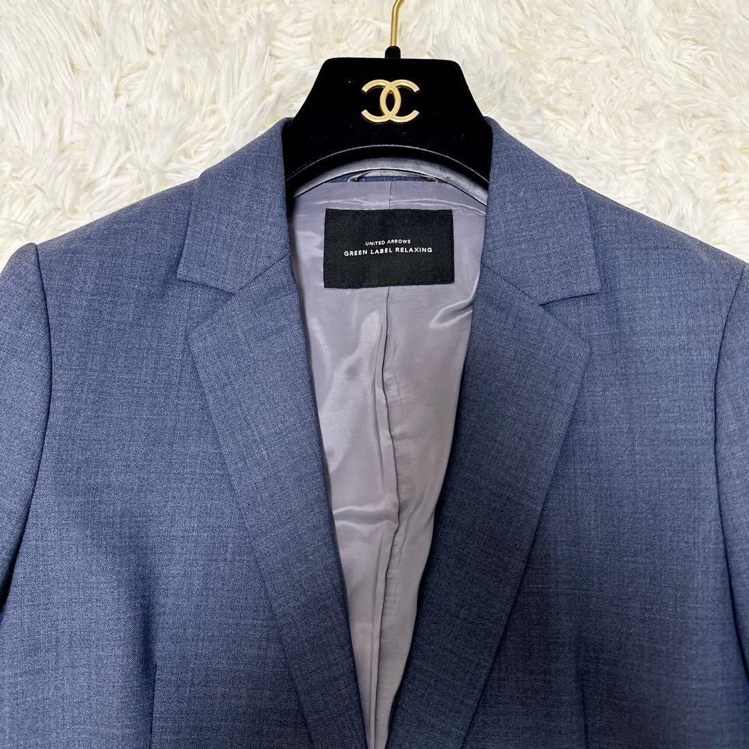 グリーンレーベルリラクシング パンツスーツ　ネイビー　36ノーカラー セット