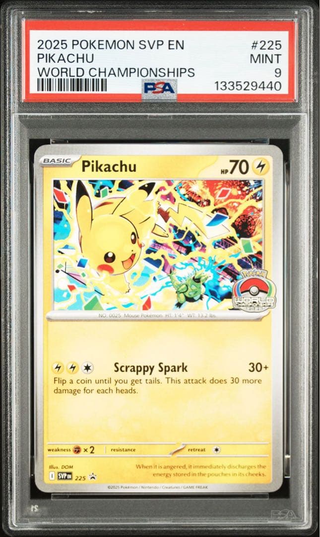希少【PSA9】ピカチュウ WCS2025 プロモ 225 アナハイム 海外限定