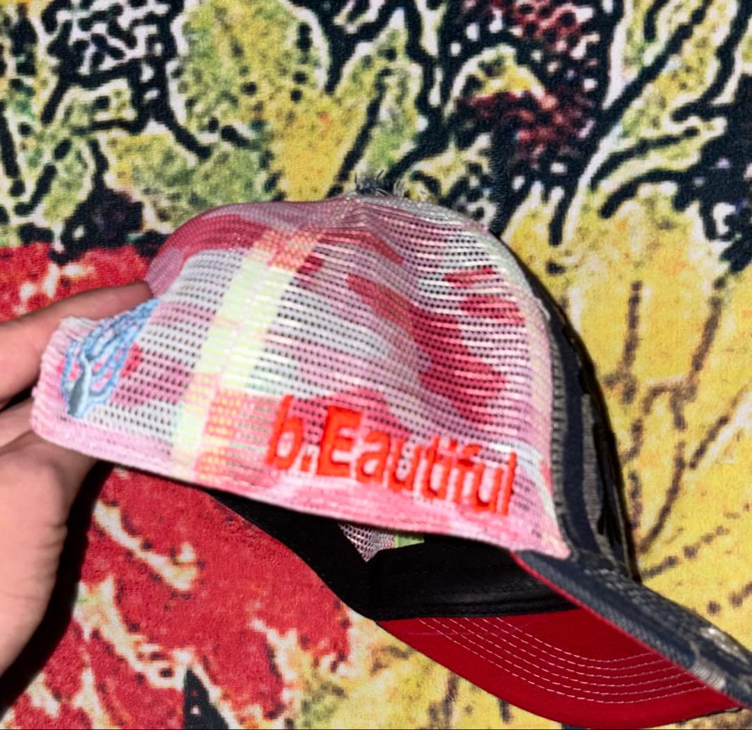 b.e b.eautiful キャップ　迷彩　ピンク